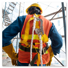 PSA mit Auffanggurt und Helm