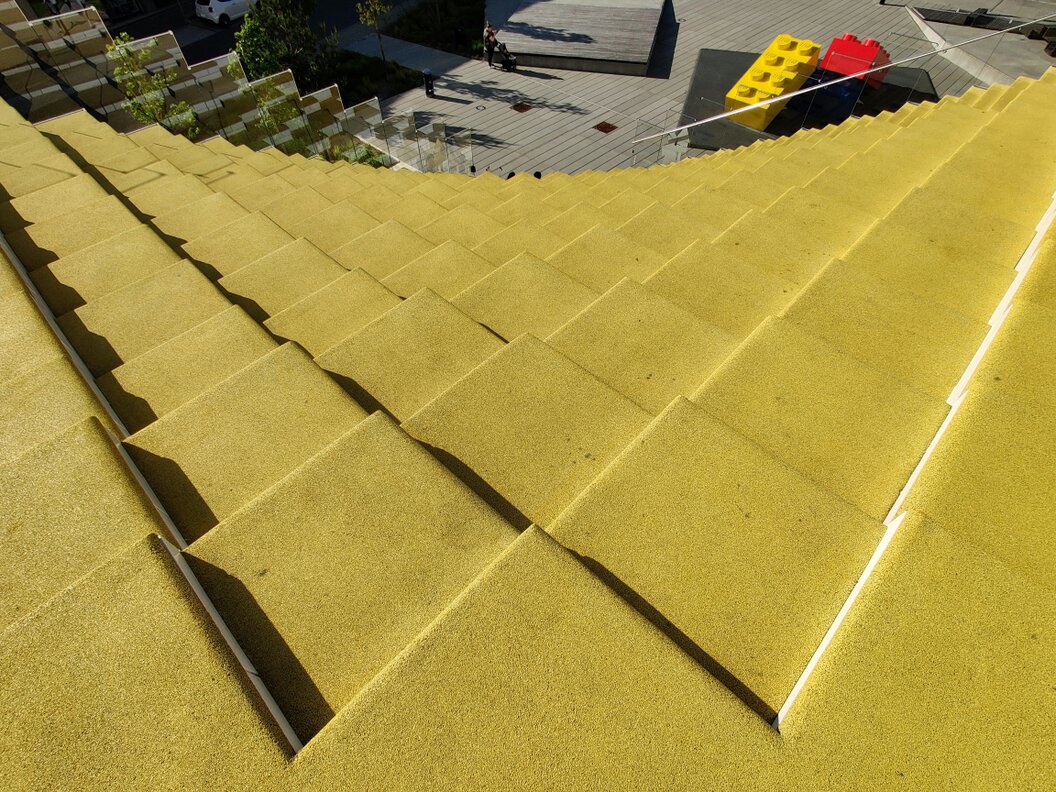 Gefälledämmung geometrisch verlegt